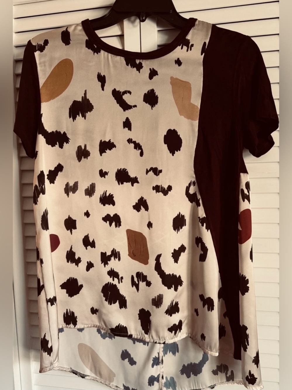 Zara B&W Collection Leopard Print Shirt Women's Size Medium